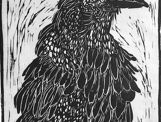 Birds of a Feather - Woodcut by Jackie Wilson