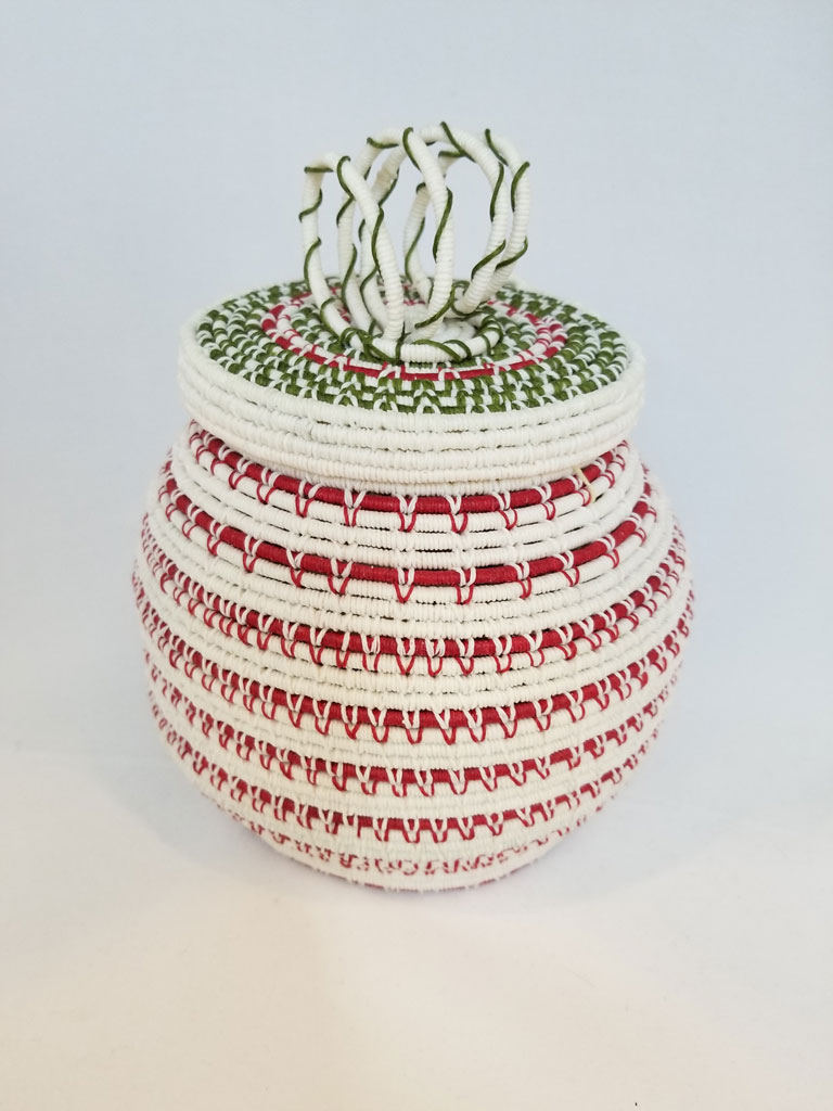 Cynthia Bourque Simonds, Strawberry Pie, 2021, Coiling Waxed Linen Thread, 7-inches tall